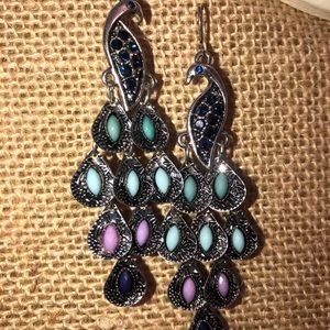 🌹✨ Peacock Gem Earrings